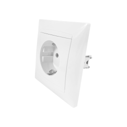 Socket 1 Sakura white with grounding LMR1021 Lemanso