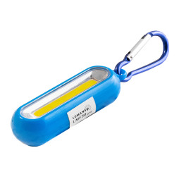 1w cob keyring flashlight with carabiner LMF50 plastic blue Lemanso