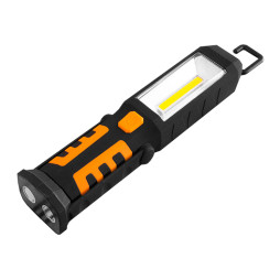 COB flashlight 3w+3wLED+3kr.LED with magn. and battery 1800mah LMF9314 black Lemanso