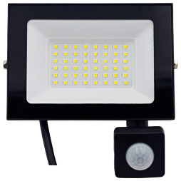 LED spotlight 50w 6500K IP54 3000LM LEMANSO 220-240V with sensor black/ LMPS106-50 "Shine"