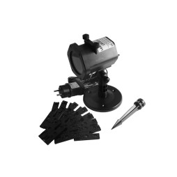 LED projector 4W RGBW IP65 100-240V+b/w with wire (5m)+change card small (12pcs) / LM36014, black Lemanso