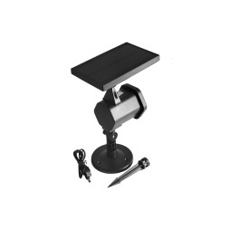 LED laser projector Lemanso 6W IP65 with battery + solar panel + USB cable / LM36012, black Lemanso