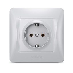 Single socket with grounding silver silk VIDEX BINERA