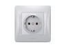 Single socket with grounding silver silk VIDEX BINERA