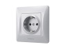 Single socket with grounding silver silk VIDEX BINERA