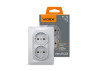 Double socket with grounding silver silk VIDEX BINERA
