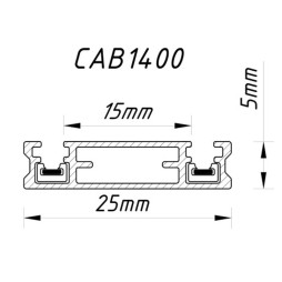 Surface mounted busbar for low voltage track lights black 1m CAB1400 ULTRA Ardero