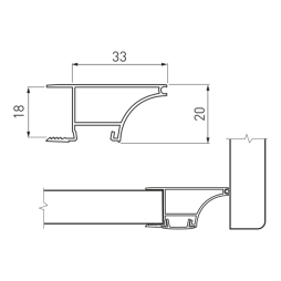 LED profile for shelf ends 2m PA-GLAXWN-AL GTV