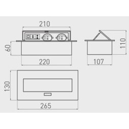 LED profile corner-end single-sided under the edge 3m PA-GLAXNBJW3M-AL GTV
