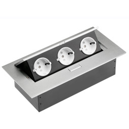 Extension cord 3 sockets SCHUKO Aluminum 220-240V GTV AE-PB03GS-53