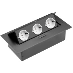 Extension cord 3 sockets SCHUKO Black 220-240V AE-PB03GS-20 GTV