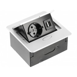 Extension cord AVARO 1 socket SCHUKO 2xUSB cable 1.5m 220-240V Aluminum GTV