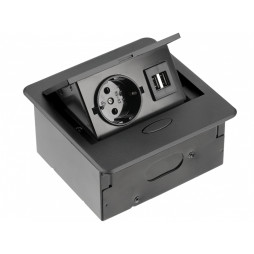 Extension cord AVARO 1 socket SCHUKO 2xUSB cable 1.5m 220-240V Black GTV AE-PB1SAVA-20N