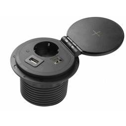 Extension cable CHARGER PLUS 1 socket SCHUKO USB A+C WC (replaceable USB, RJ45 HDMI) cable 1.5m 220-240V Black GTV