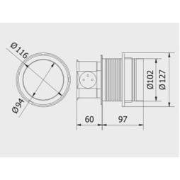 COMFORT extension cord 100mm 4 SCHUKO sockets 1.5m cable 220-240V Aluminum AE-BPW3S100U-53 GTV