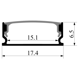 Aluminum profile for LED strip AL-83 2 meters anodized surface mounted LEDUA