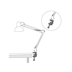 LED wall lamp DE1430 on white E27 clamp 220V, hemlock cord with wick. 1.5m (335*335*155mm)