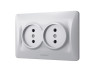 Double socket silver silk VIDEX BINERA