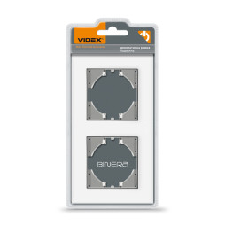 Frame white glass for 2 places horizontal VIDEX BINERA VF-BNFRG2H-W