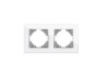 Frame white glass for 2 places horizontal VIDEX BINERA