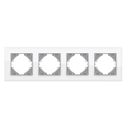Frame white glass for 4 places horizontal VIDEX BINERA