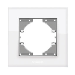 Frame white glass single horizontal VIDEX BINERA VF-BNFRG1H-W