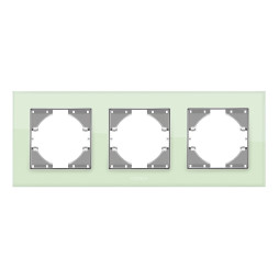 Frame green glass for 3 places horizontal VIDEX BINERA VF-BNFRG3H-GR