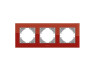 Frame red glass for 3 places horizontal VIDEX BINERA