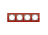 Frame red glass for 4 places horizontal VIDEX BINERA