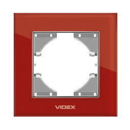 Frame red glass single horizontal VIDEX BINERA VF-BNFRG1H-RD