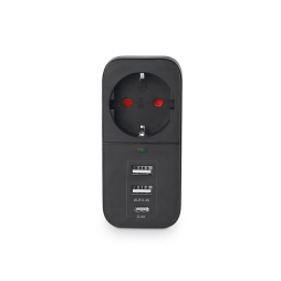 Power adapter 1p 2.4A 2USB Type-C with grounding Black ONCORD (VF-AD1G2U1C-B) VIDEX