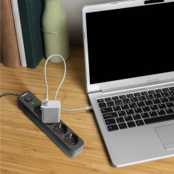 Power extension cord 4p 3m 1.5mm w/c and button Black ONCORD (VF-PD43G-B) VIDEX