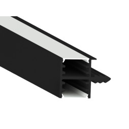 Aluminum profile for LED strip AL-26 2 meters black mortise, end for chipboard, wood LEDUA