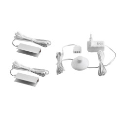 Set of aluminum LED clips for glass shelf lights with foot switch 2pcs 220V blue light, white wire LEDUA