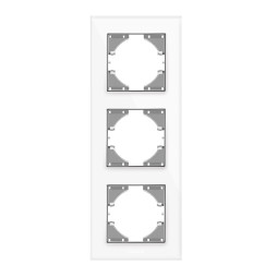 Frame white glass for 3 places vertical VIDEX BINERA