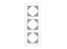Frame white glass for 3 places vertical VIDEX BINERA