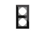 Frame black glass for 2 places vertical VIDEX BINERA