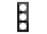 Frame black glass for 3 places vertical VIDEX BINERA