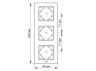 Frame black glass for 3 places vertical VIDEX BINERA