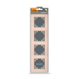 Frame copper aluminum for 4 places horizontal VIDEX BINERA