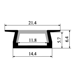 Aluminum profile for LED strip AL-01-1 2 meters anodized mortise "Some deformation" LEDUA