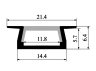 Aluminum profile for LED strip AL-01-1 2 meters anodized mortise "Some deformation" LEDUA