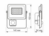 LED floodlight F2e 20W 5000K with motion and light sensor 220V IP65 VL-F2e205W-S VIDEX