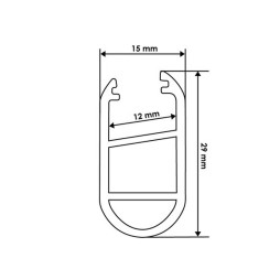 Aluminum profile for LED strip AL-47 2 meters anodized wardrobe rod LEDUA