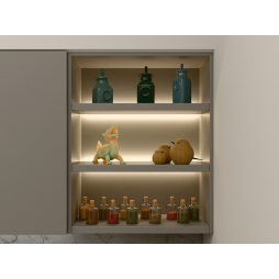 LED lamp for furniture shelves "N38-300" 300mm 12V 3.9W 3500K warm white light white wire 2m LEDUA