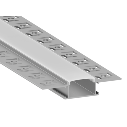 Aluminum profile for LED strip for plasterboard AL-57 3 meters anodized under plaster LEDUA
