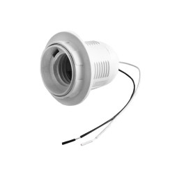 E14 plastic lampholder /thread-ring/ wire 15cm LM102 white Lemanso