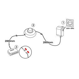 Driver set 12W+foot switch+distribution box 4 outputs, black 12V LEDUA