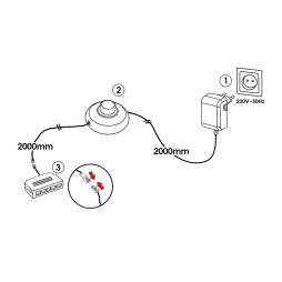 Driver set 12W+foot switch+distribution box 5 outputs, white 12V LEDUA