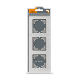 Frame silver aluminum for 3 places horizontal VIDEX BINERA